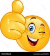 Thumb up winking emoticon Royalty Free ...